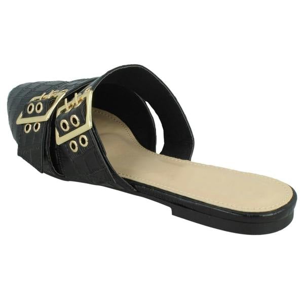 Spot On Ladies Spot On Croc Print Mules F80539