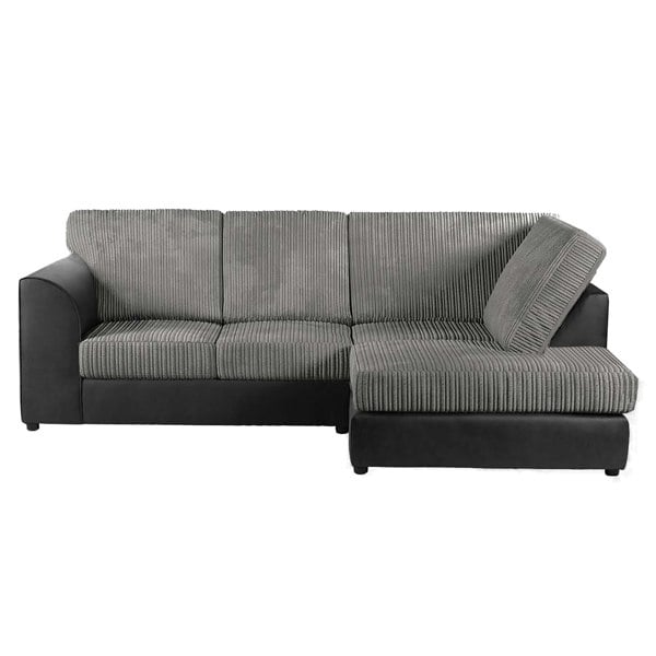 Furnishings For Less Luxor Cord Fabric 4 Seater Corner Sofa Full Back