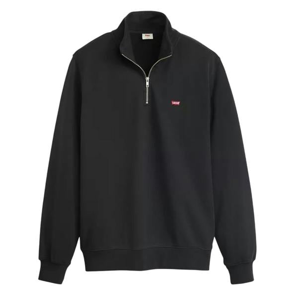Levis Mens Logo Quarter Zip Sweatshirt - Black - 