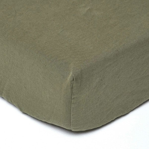 HOMESCAPES French Flax Linen Fitted Sheet – 46 cm Extra Deep