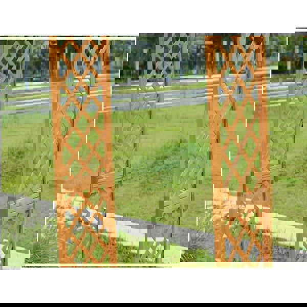 Gr8 Garden Garden Arch Wooden Pergola Feature Trellis Rose Climbing Plant Archway Tan Frame