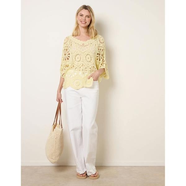 Blue Vanilla Crochet Detailed Kimono Top