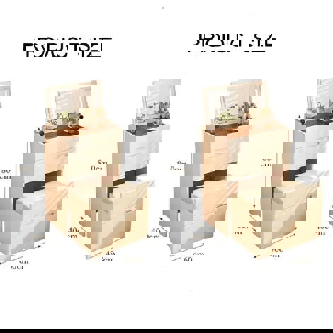 Prudence Dressing Table With Storage Stool, Cream-Rit Concept-Rit Concept