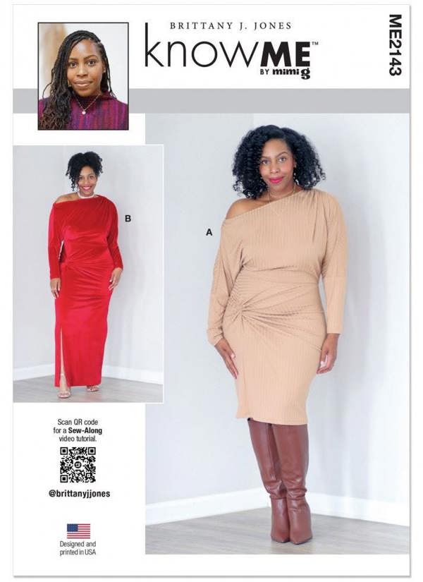 Know Me Sewing Pattern 2143, Dresses for Women, D6 (10-12-14-16-18-20) - Intermediate