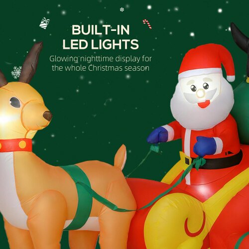 Outsunny Blow Up Outdoor Christmas Decoration with Built-in LED Lights