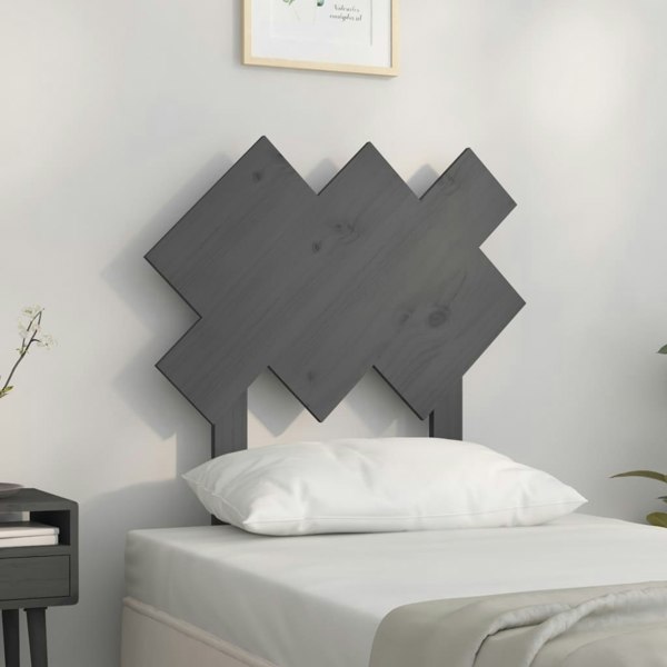 Berkfield Bed Headboard Grey 72.5x3x81 cm Solid Wood Pine