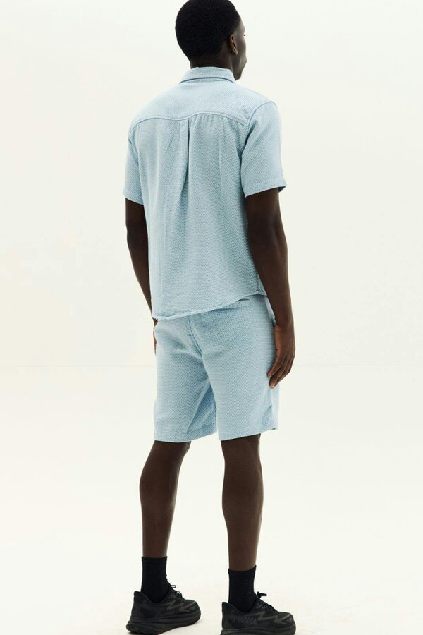 Men’s Slim Fit Textured Shirt & Shorts Co-Ord Set