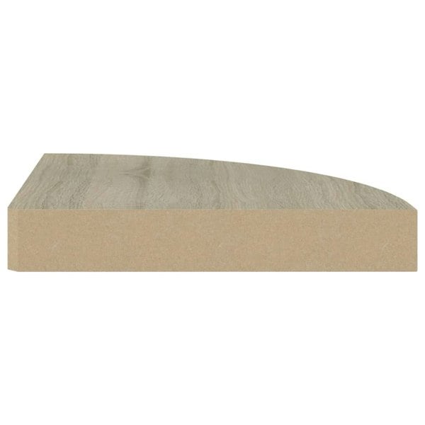 Berkfield Floating Corner Shelf Oak 25x25x3.8 cm MDF
