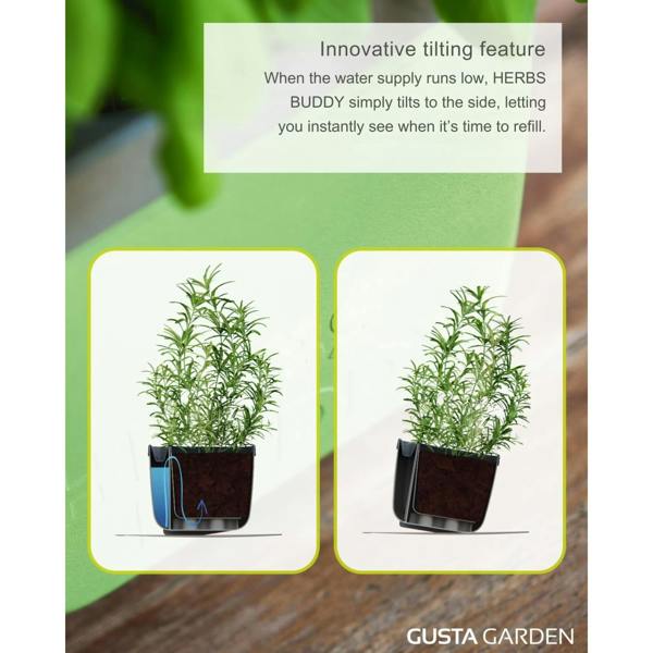 HERBS BUDDY herb pot with water reservoir