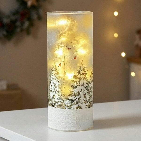 Garden Greatness Snowy Robin Frosted Glass Led Light Statement Light