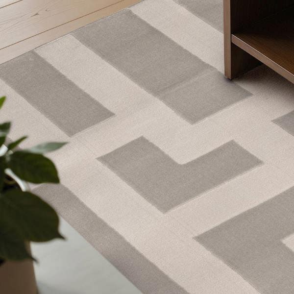 Hanse Home Perles Shortpile Cream Rug – Modern Geometric