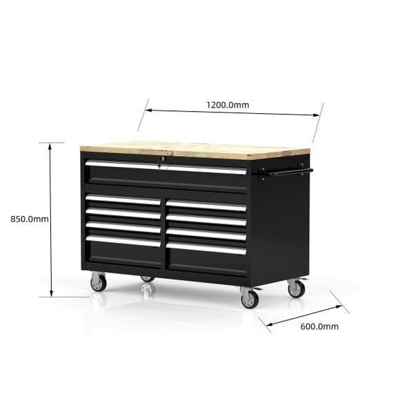 Rock Machinery Rock RT-043 Steel 47" Tool chest with wooden top and drawers