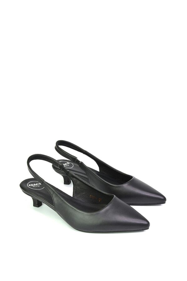 XY LONDON Pointed Toe Sling Back Kitten Heel Sandals