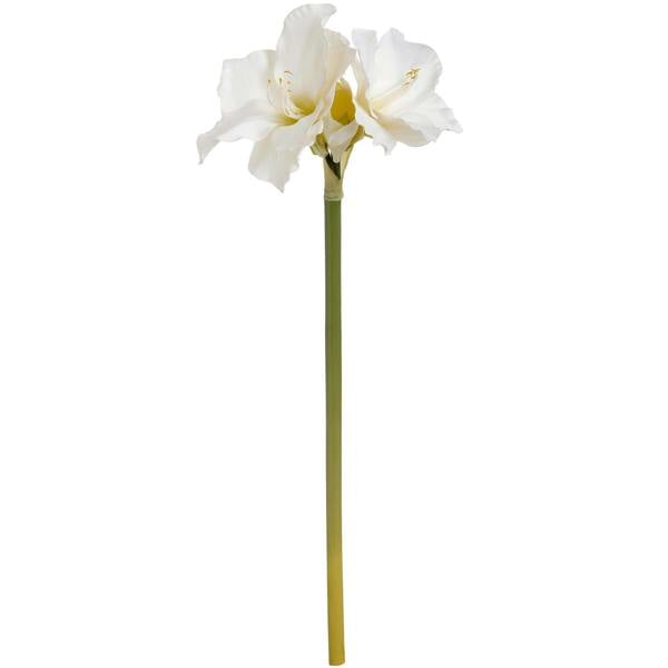 Hill Interiors Single Artificial Amaryllis Flower Stem - White - 
