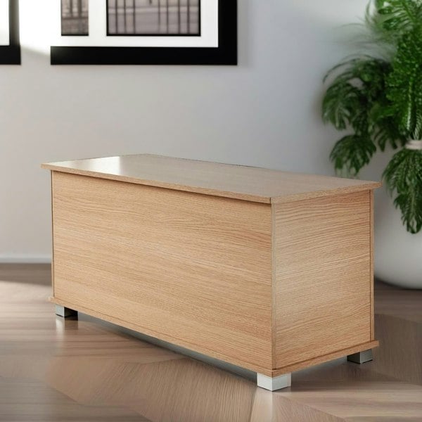 Rafaelo Mobilia Ottoman Storage Blanket Box Oak