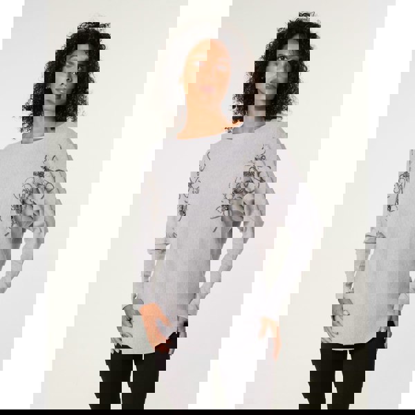 Blue Vanilla Floral Embroidered Long Sleeve Jumper