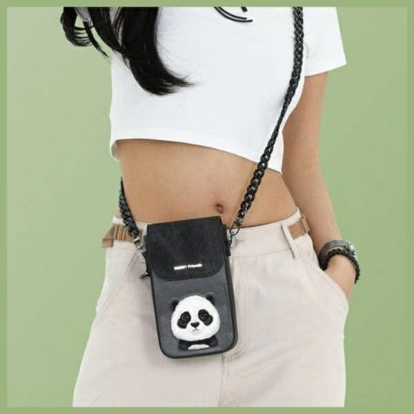 Nimmy Friends Big Eyed Pet 2.0 Panda Phone Bag Black - N-XDY-SJB-06