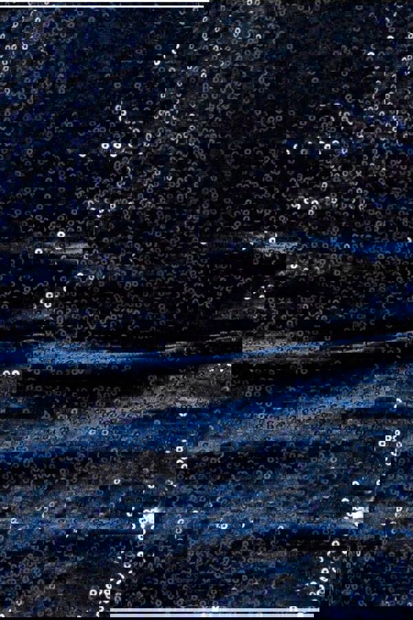 Bandeau Sequin & Velvet Midi Dress - Navy DR3718