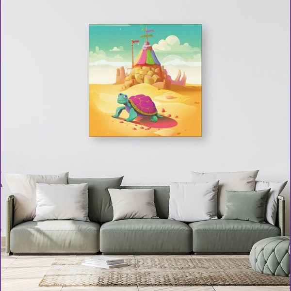 Warren Reed Turtle On A Beach Holiday Canvas