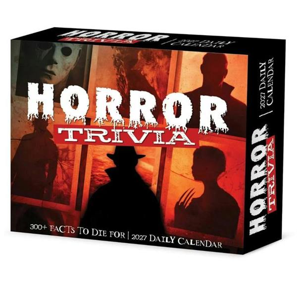 Horror Trivia Desk Calendar 2027, Desk Calendars, Day To View, Entertainment, Gift