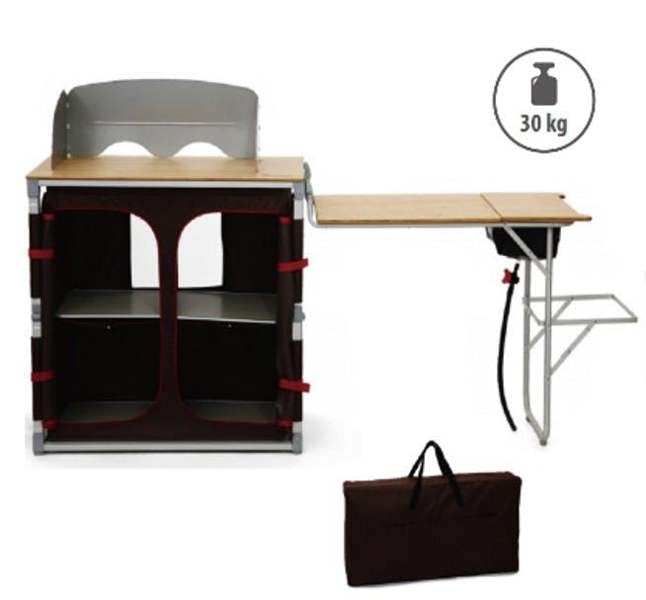 OLPRO Bamboo Camp Kitchen with side Table
