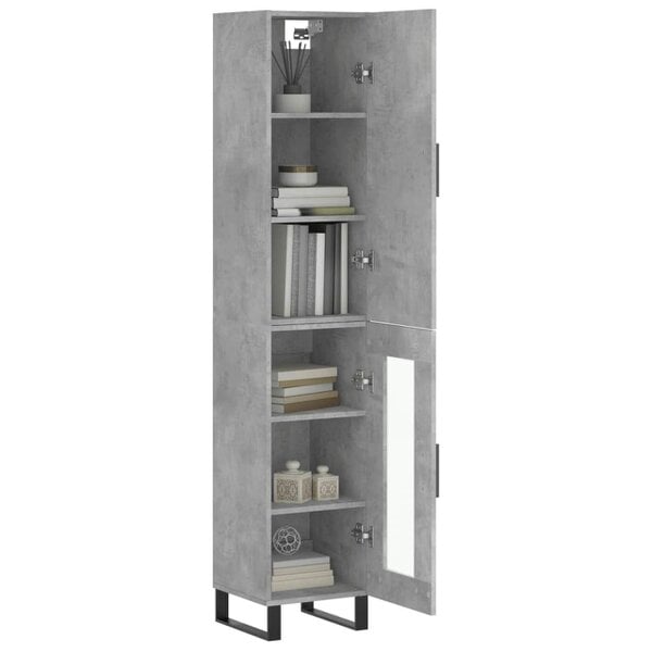 Berkfield Highboard Concrete Grey 34.5x34x180 cm Engineered Wood