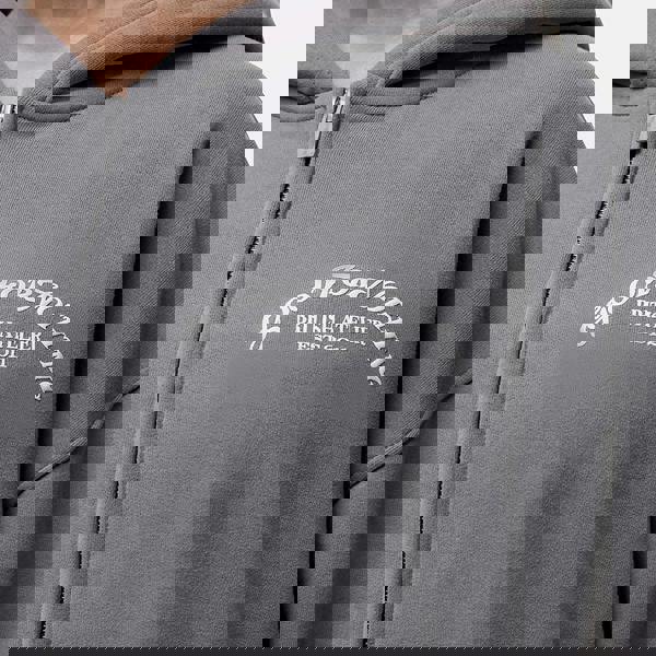 Good For Nothing Grey Zip Through Hoodie With Puff Print - Grey Image 3