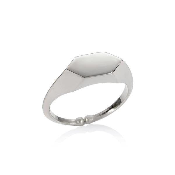 Adjustable Geometric Signet Ring for Women - namana.london