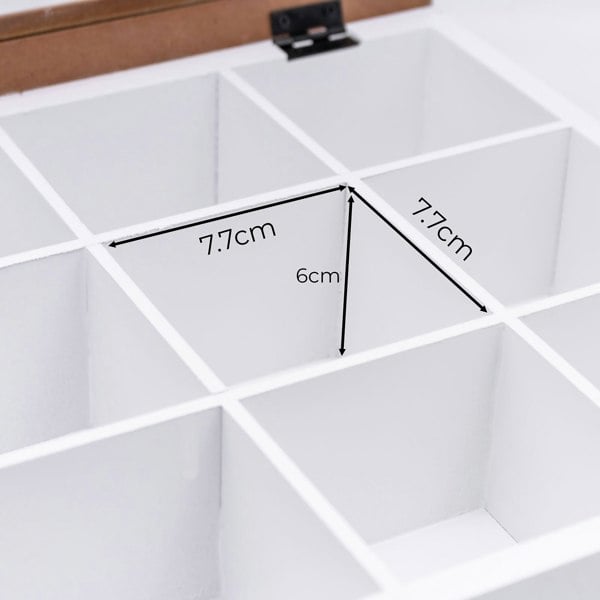 Maison des Cadeaux Two-Tone 9-Compartment Tea Box