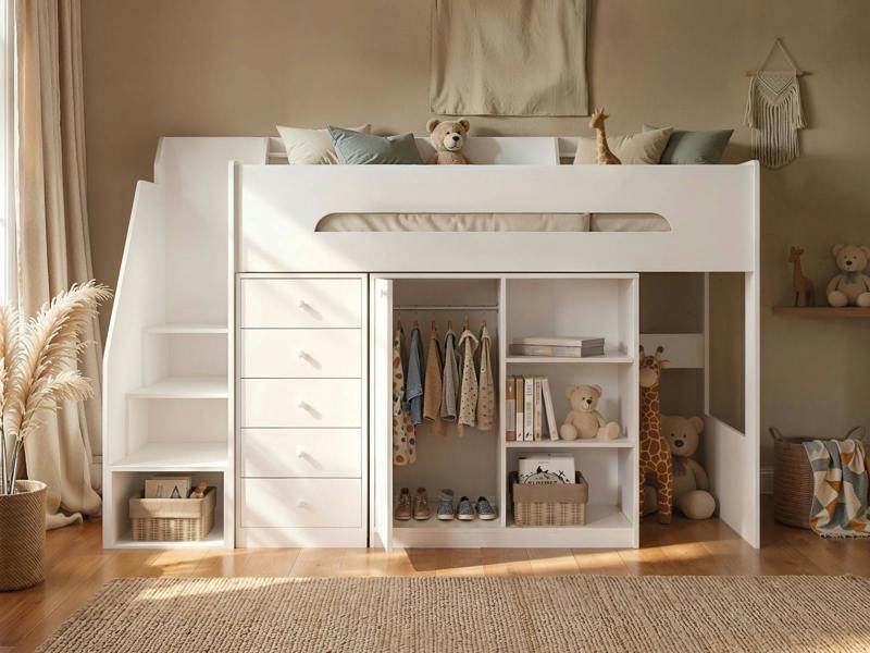 Stepaside High Sleeper Storage Station White