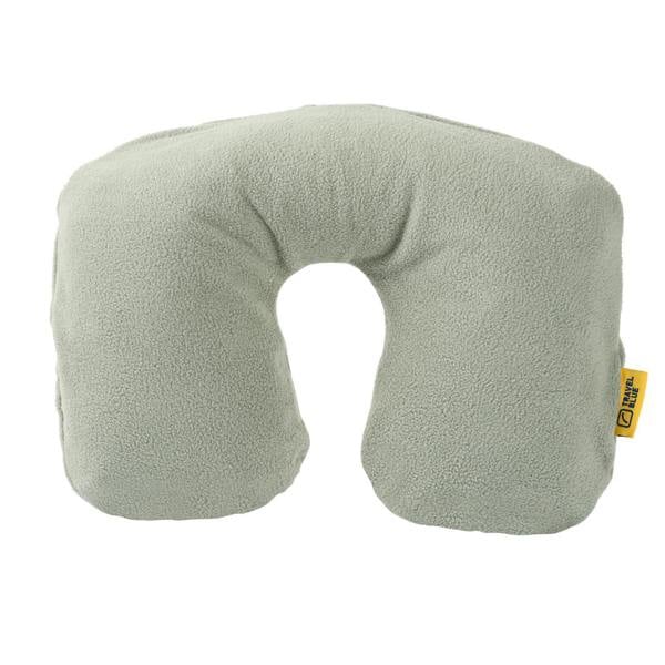 Travel Blue Fleecy Inflatable Travel Neck Pillow - Extra Thick Fleece Cover