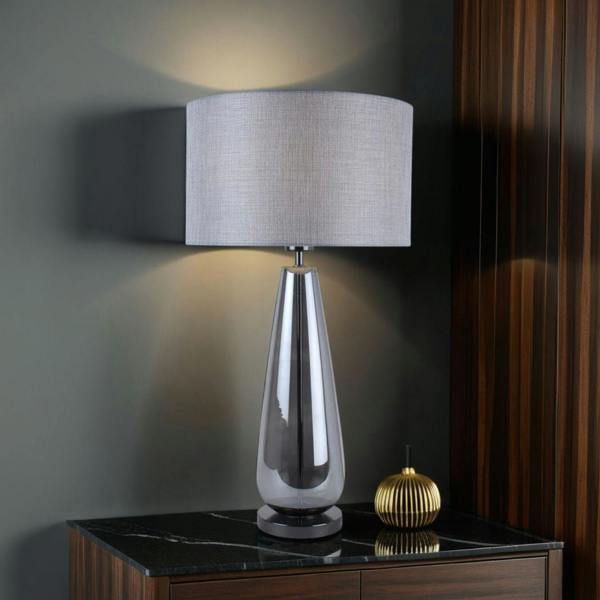 Tulisa Tall Smoked Glass Table Lamp