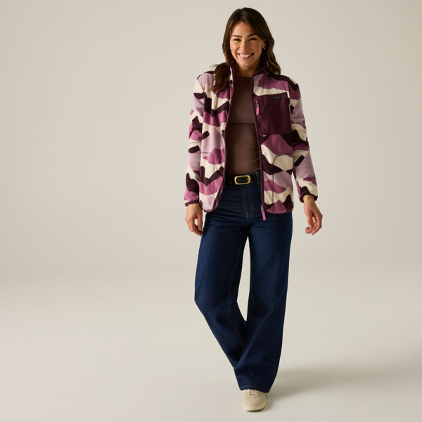 Regatta Womens/Ladies Frankie Mountain Full Zip Fleece Jacket - Light Pink/Deep Burgundy/Off White