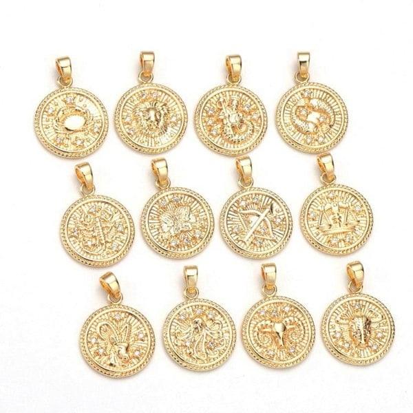 Harfi 18ct Gold Plated Zodiac Pendant Charms