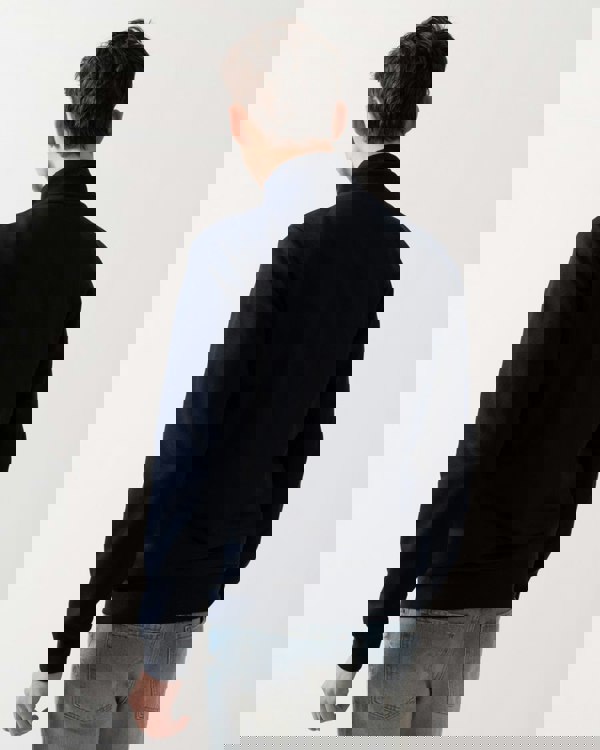 Lacoste Regular Fit Brushed Fleece Mens Zippered Sweatshirt - Navy Blue 166