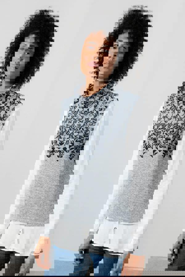 Lily & Me Hawthorn Fair Isle Tank Top Grey