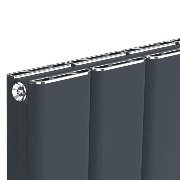 MYHOMEWARE 305mm x 1800mm Double Aluminium Panel Radiator in Anthracite Grey - Model Mira - Wall-mounted