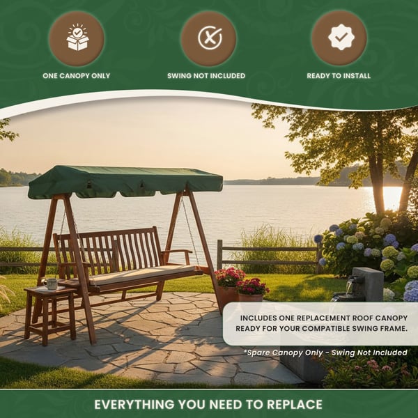 Spare Canopy for 2 Seater Garden Swing Seat or Hammock in Choice of Colours, 180gsm Polyester Shower-Proof Replacement Cover