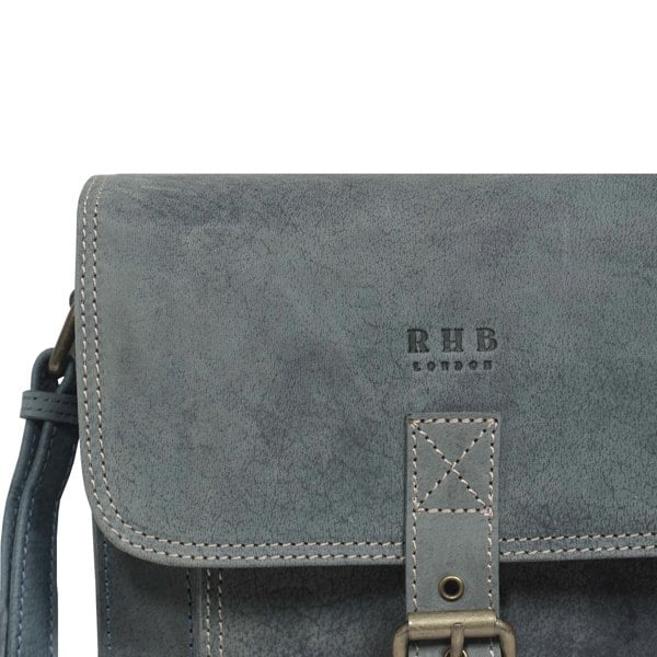 Real Hide Bags 'CAROLYN' Denim Distressed Real Leather iPad Tablet Crossbody Bag