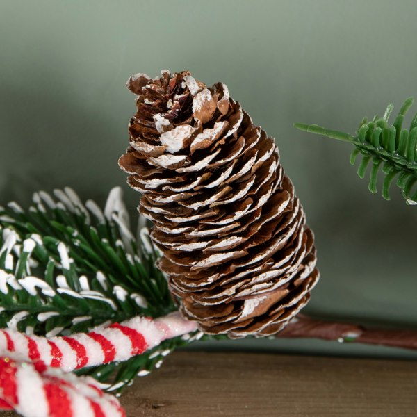 Samuel Alexander 1.3m Candy Swirls Christmas Garland with Frosted Pinecones and Candy Canes