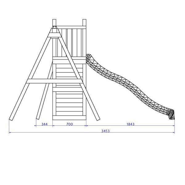 Climbing frame Rumble Ridge Rock Wall with double swing, slide and wall - Best Shed