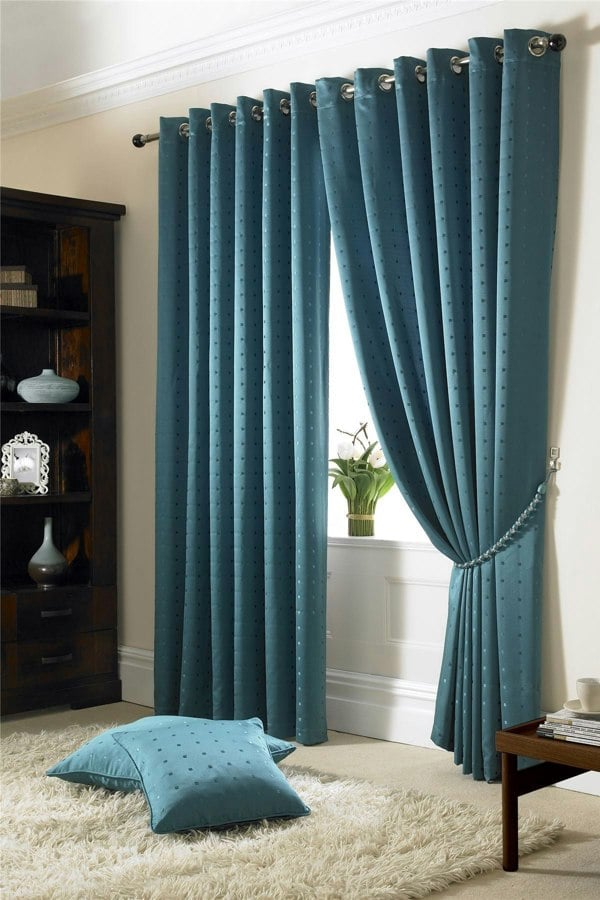 Alan Symonds Madison Eyelet Fully Lined Curtain Pair With Tie Backs