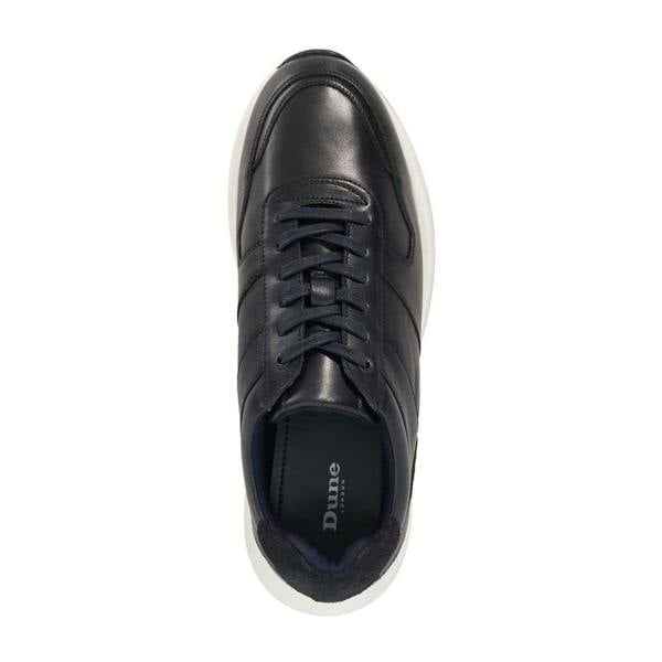 Dune London Mens Tris Leather Trainers - Navy - 