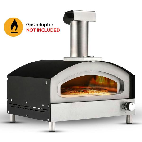 Haven Gas 13 Inch Pizza Oven Stone Base Paddle Outdoor BBQ Black Silver