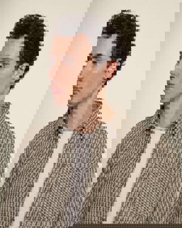 Larsson & Co Olive & Stone Textured Overshirt