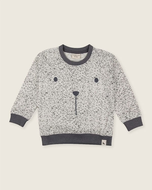 organic cotton Multicolour Bear Face on Speckled Print Sweatshirt - image 1