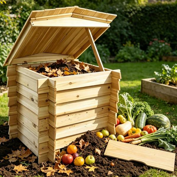Gr8 Garden 300L Wooden Slatted Garden Compost 300L Wooden Slatted Garden Compost Bin & Outdoor Waste RecyclerBin & Outdoor Waste Recycler