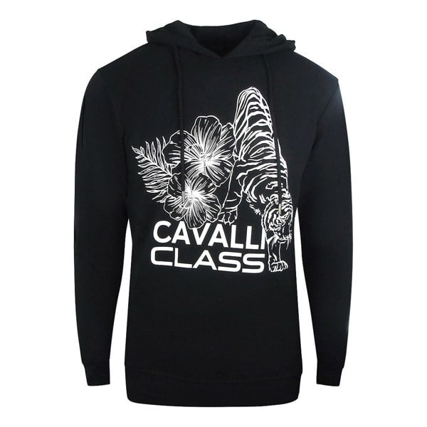 Cavalli Class Floral Logo Black Hoodie L