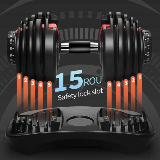 Havendro Adjustable Dumbbell 24kg 15-in-1 Weight Set Compact Home Gym