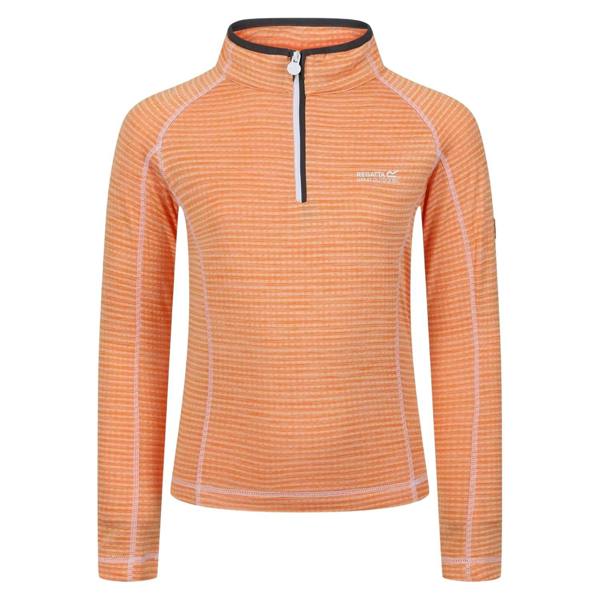 Regatta Childrens/Kids Horizontal Stripe Funnel Neck Regular Raglan Sweatshirt - Apricot Orange - 